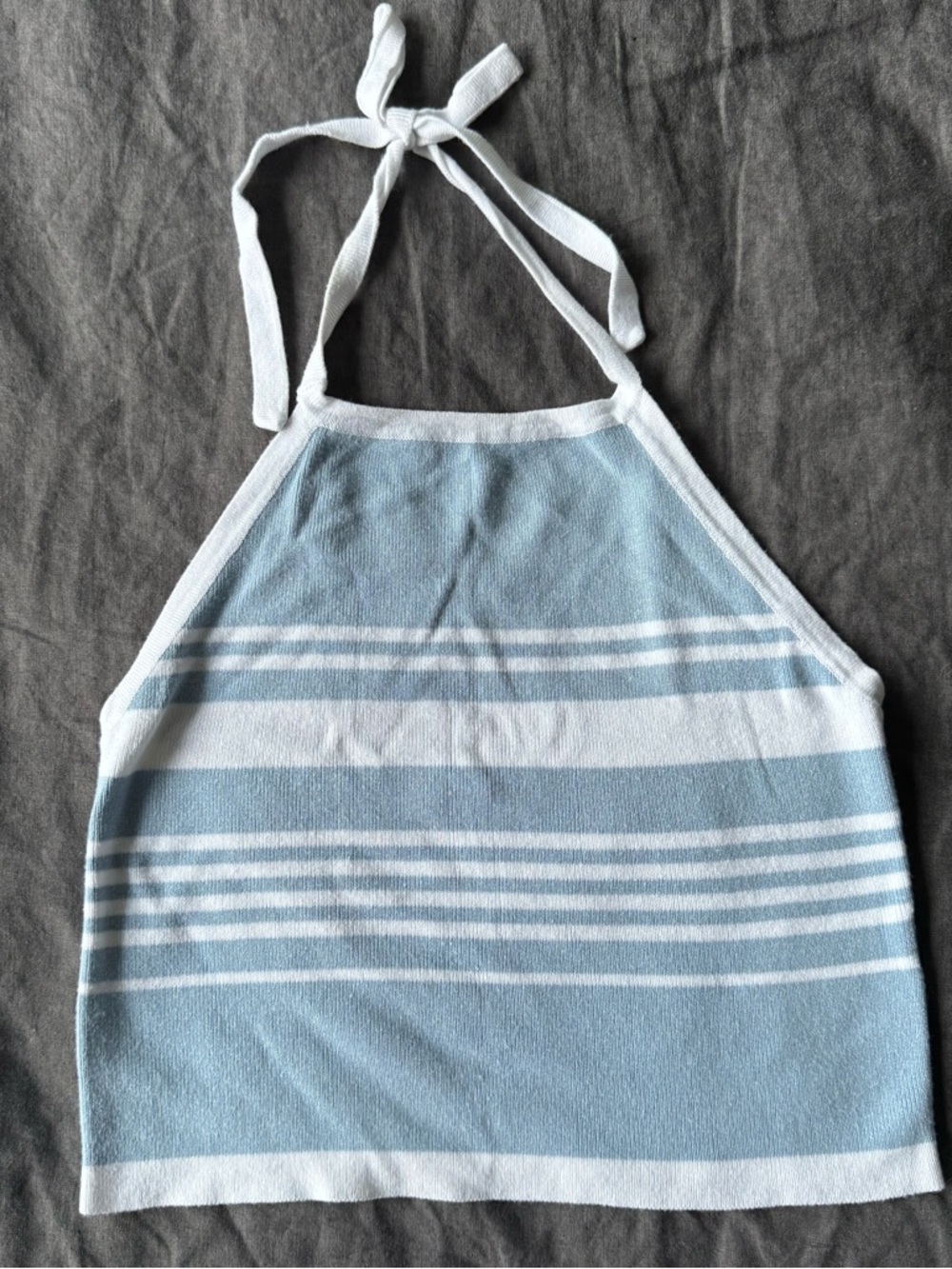Brandy Melville Light Blue and White Striped Halter Tank